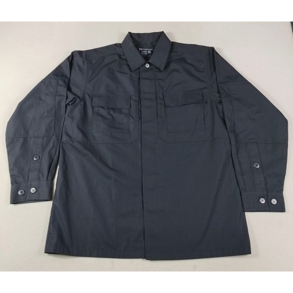 5.11 Tactical Series Shirt Mens Medium Black Ripstop Military Security Workwear